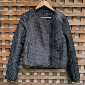 AllSaints Francis Quilted Moto Bomber Jacket